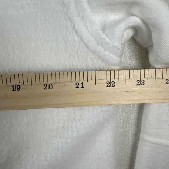 Knox Rose Fleece Jacket Women's Medium White Shawl Collar Button Front Pockets - Picture 7 of 10